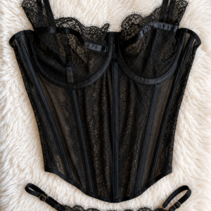 Corset negro con transparencias_ Zaylie